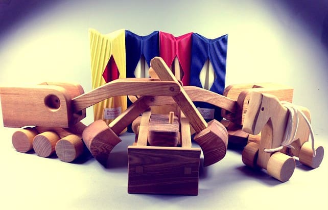 Wooden toys for sale at The Dispensary in Whitby