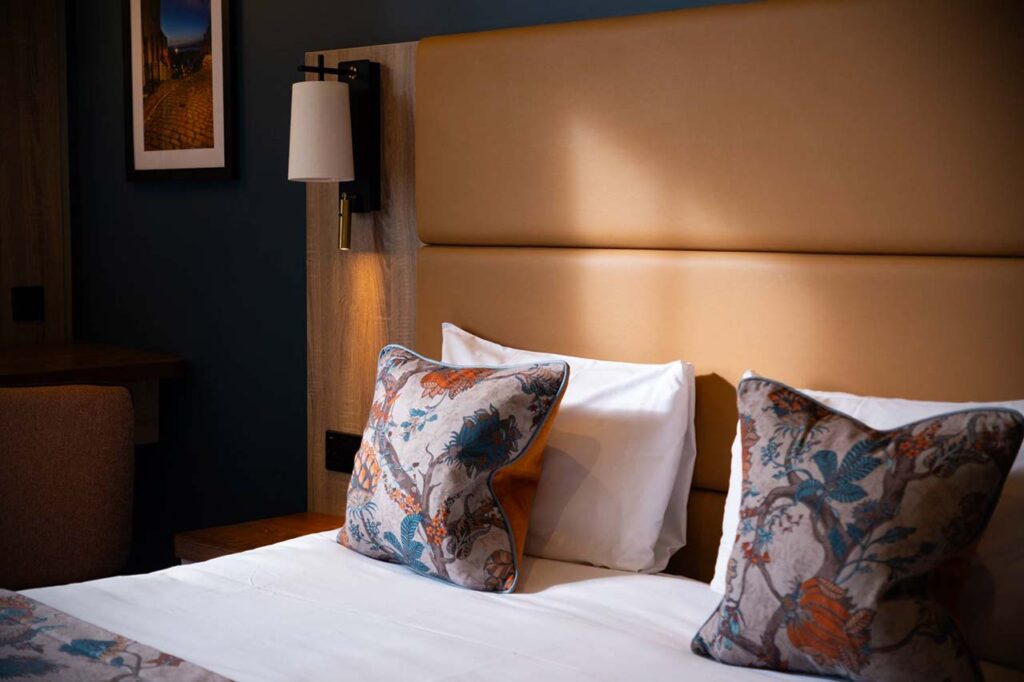 Royal Whitby hotel double bed closeup